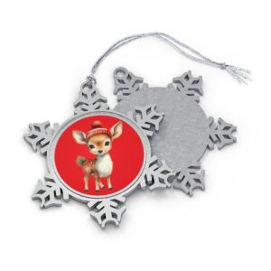 Pewter-Snowflake-Ornament-Little-Deer-Christmas-Hat