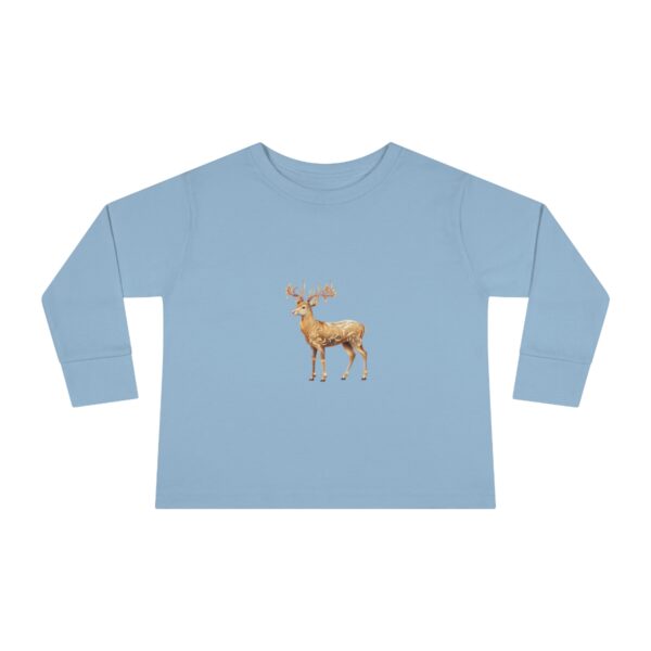 Toddler Long Sleeve Tee with charming Christmas reindeer design in soft combed ringspun cotton