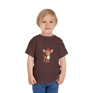 Festive-Deer-Design-Toddler-Tee-100%-Cotton-Comfort