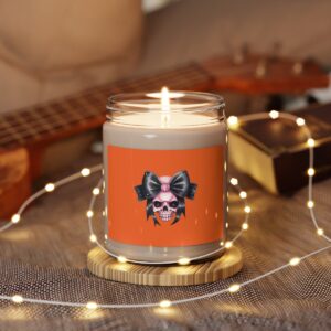 Halloween spirit 9oz scented soy candle with spooky design for festive home decor