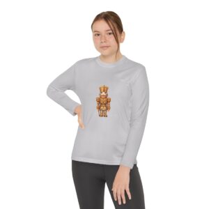 Holiday celebration with youth long sleeve tee featuring charming King of Christmas design for festive style and comfort