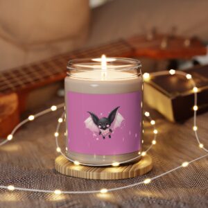 Halloween ambiance 9oz scented soy candle with charming bat design for eco-friendly aroma