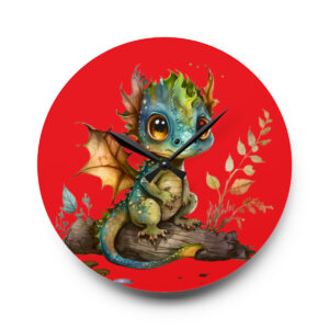 Playful-Little-Dragon-Acrylic-Wall-Clock