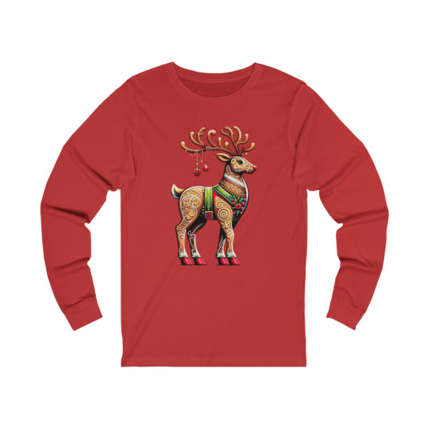 Decorative-Reindeer-Long-Sleeve-Red-Tee