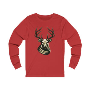 Stag-Head-Illustration-Red-Long-Sleeve-Shirt