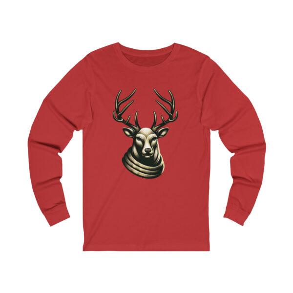 Stag-Head-Illustration-Red-Long-Sleeve-Shirt