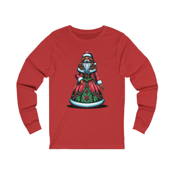 Santa-Figurine-Graphic-Long-Sleeve-Red-Shirt