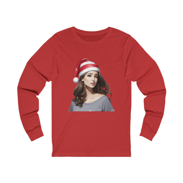 Festive-Woman-Santa-Hat-Long-Sleeve-Tee