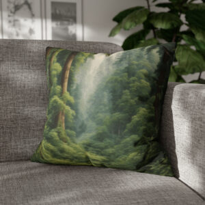 Lush-Forest-Waterfall-Spun-Polyester-Pillow-Case