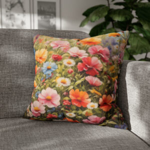 Colorful-Floral-Garden-Spun-Polyester-Pillow-Case