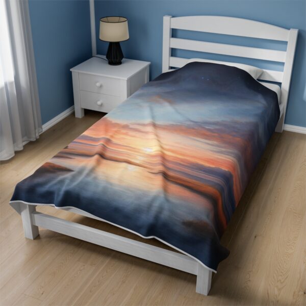 Sunset-Beach-Scene-Velveteen-Blanket-Soft-Touch