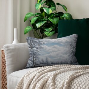 Winter-Scene-Spun-Polyester-Lumbar-Pillow