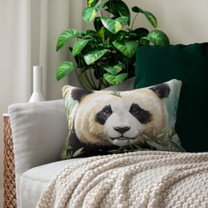 Giant-Panda-Portrait-Spun-Polyester-Lumbar-Pillow