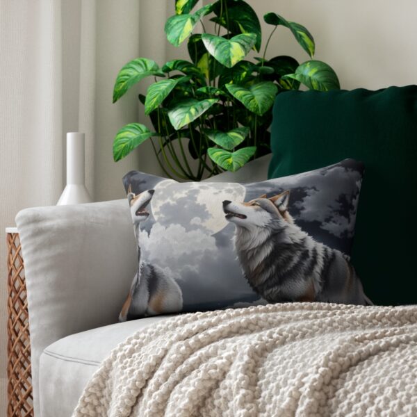 Nature-Inspired-Wolf-Design-Spun-Polyester-Lumbar-Pillow-in-Living-Space