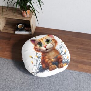 Whimsical-Cat-Tufted-Floor-Pillow