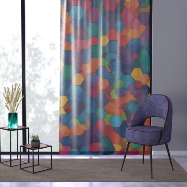 Rainbow geometry pattern window curtain