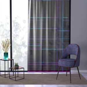 Cutting-edge Futuristic Grid window curtain with neon network