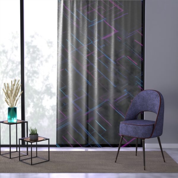 Ultra-modern Futuristic Grid window curtain with glowing lines