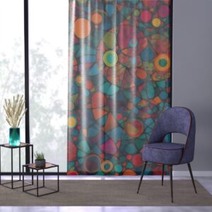 Dynamic visual feast of color and pattern window curtain