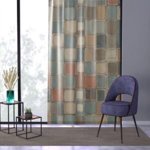 Classic elegance Retro Squares window curtain with timeless shapes