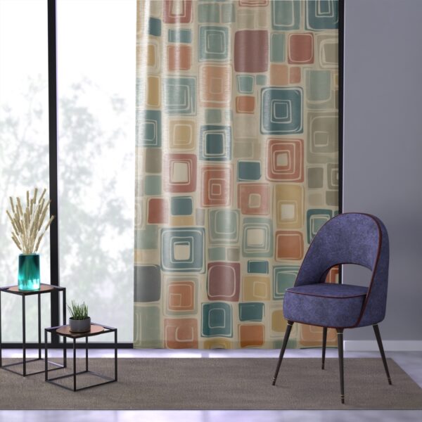 Chic Retro Squares curtains in muted vintage colors