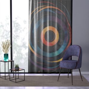 Mesmerizing Orbiting Circles curtains in dynamic cosmic ballet