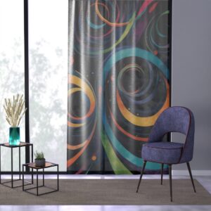 Cosmic vibrance of the Orbiting Circles curtains in dynamic colors