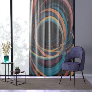 Dynamic Orbiting Circles curtains with interstellar hues