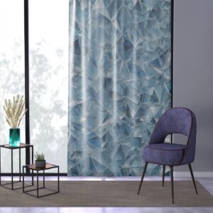 Pristine elegance of icy blue and white Crystal Facets curtains