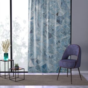 Crystal Facets window curtains with icy hue patterns