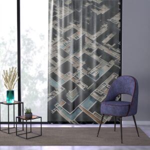 Urban Labyrinth Curtain that unfolds a story of urban complexity and architectural artistry in every fold.