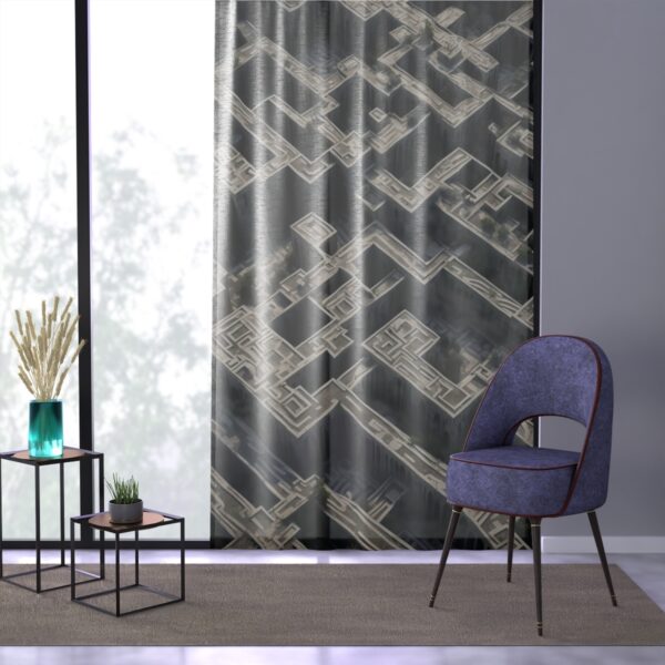 Urban Labyrinth Curtain showcasing intricate geometry for refined modernity in your space.