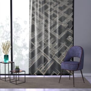 Urban Labyrinth Curtain with metropolitan geometry and interplay of light and structure for a masterful living space accent.