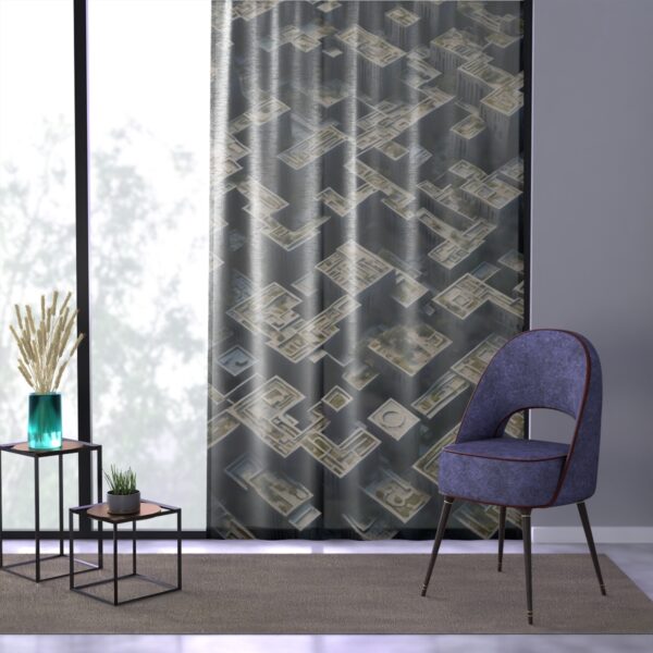 Urban Labyrinth Curtain with interplay of shapes and shadows for a sophisticated modern edge in your home.