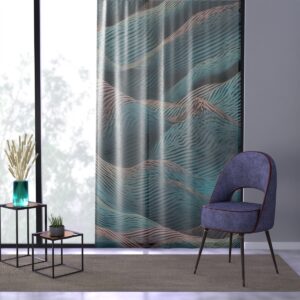 Window curtain with elegant optical waves weaving a visual symphony for a fascinating home decor.