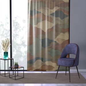 Curtain with soothing earthy shades in an abstract topographic pattern