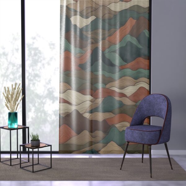 Abstract shapes in earth tones window curtain