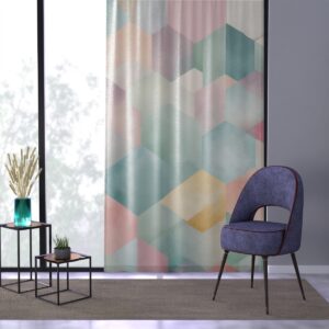 Tranquil pastel shapes window curtain