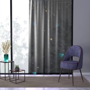 Elegant window curtain with geometric star patterns