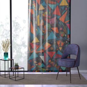 Window curtain with dynamic shapes and colors