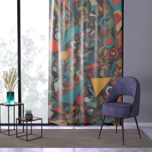 Curtain with vibrant geometry and creative disorder