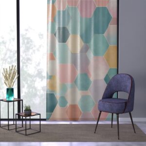 Modern tranquility soft shapes colors window curtain