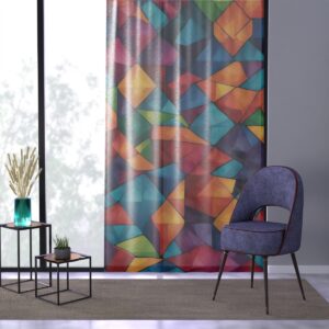 Artistic curtain with lively geometric colors