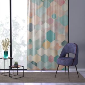 Subtle charm pastel patterned geometric harmony window curtain