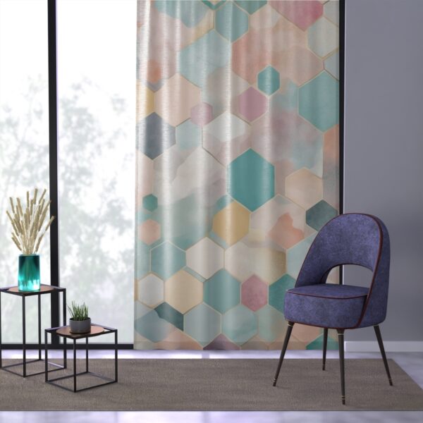 Subtle charm pastel patterned geometric harmony window curtain