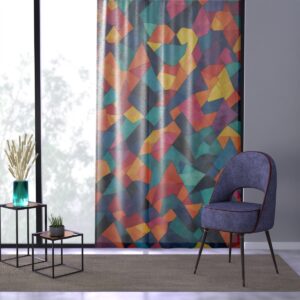 Colorful tessellated shapes curtain