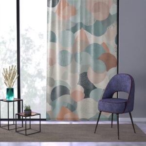 Curtain with gentle color palette and geometric forms