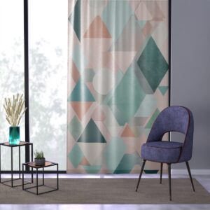 Soothing patterned geometric harmony window curtain