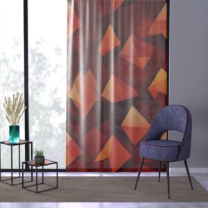 Dynamic shapes red to orange gradient window curtain