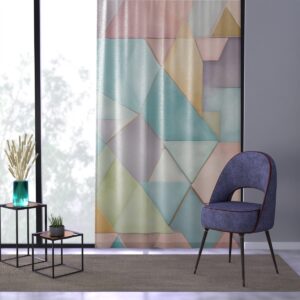 Pastel mosaic geometric harmony window curtain